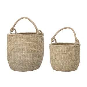 Bloomingville Zestaw 2 koszy Nature z uchwytami
