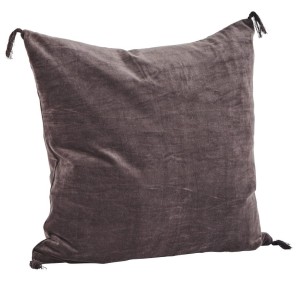 Madam Stoltz Poszewka aksamitna aubergine