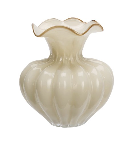 Madam Stoltz Wazon szklany cream 24 cm