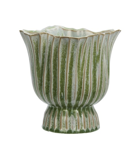 Madam Stoltz Doniczka ceramiczna green 20 cm