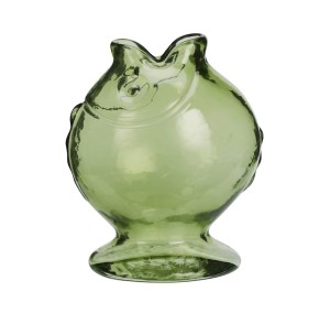 Madam Stoltz Wazon Fish zielony 17 cm