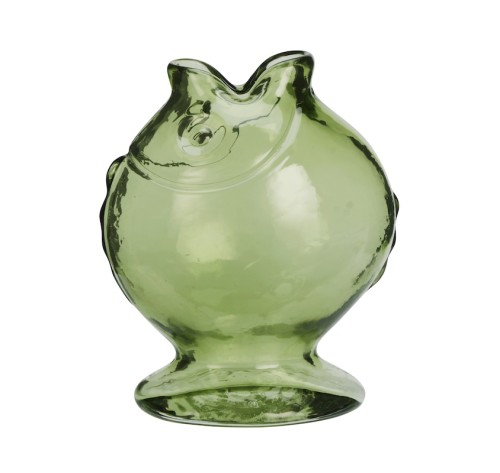 Madam Stoltz Wazon Fish zielony 17 cm