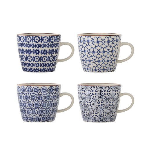 Bloomingville Kubek Karinę blue zestaw 4 szt.