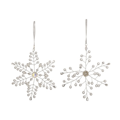 Bloomingville Dekoracja wisząca śnieżynka Miku 17 cm zestaw 2 szt.